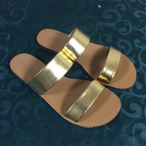 Gold J. Crew Sandals Size 6